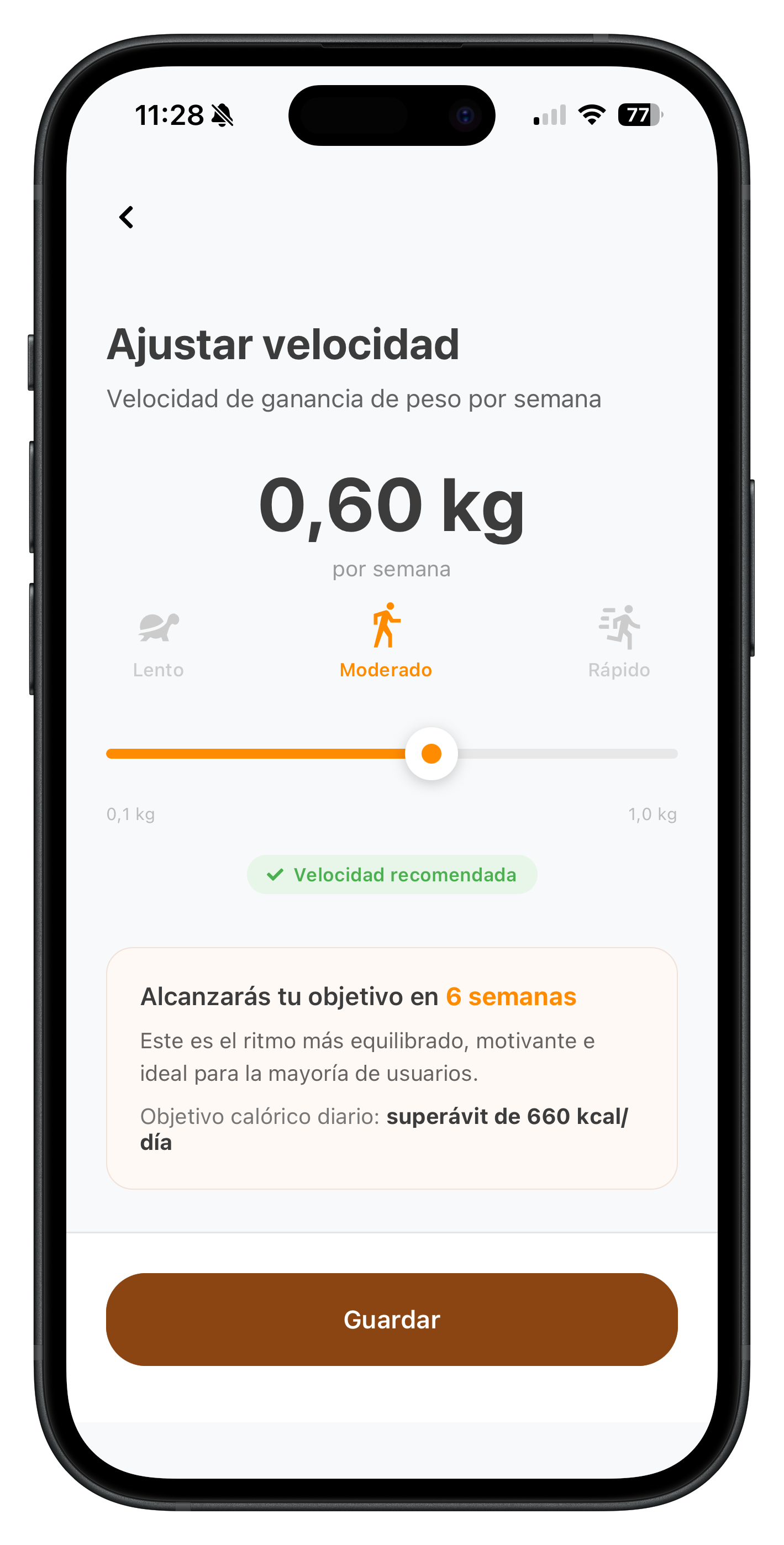 Velocidad de peso